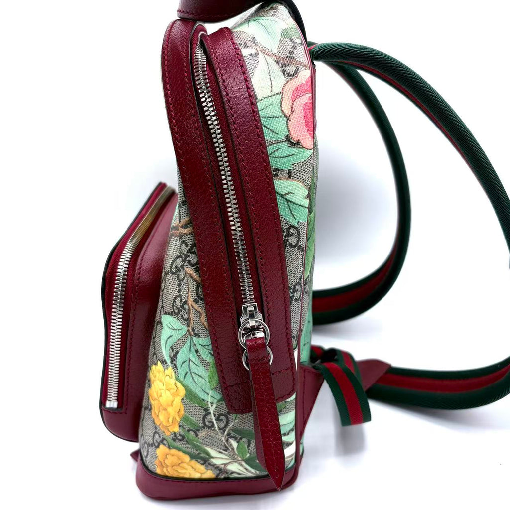 Zip Pocket Backpack Tian Print GG Coated Canvas Small