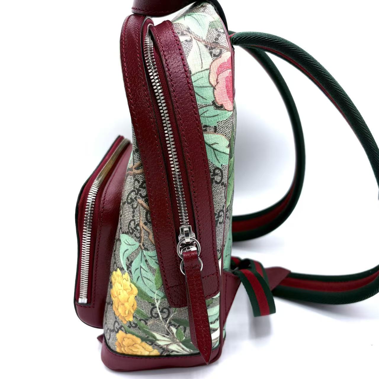 Zip Pocket Backpack Tian Print GG Coated Canvas Small