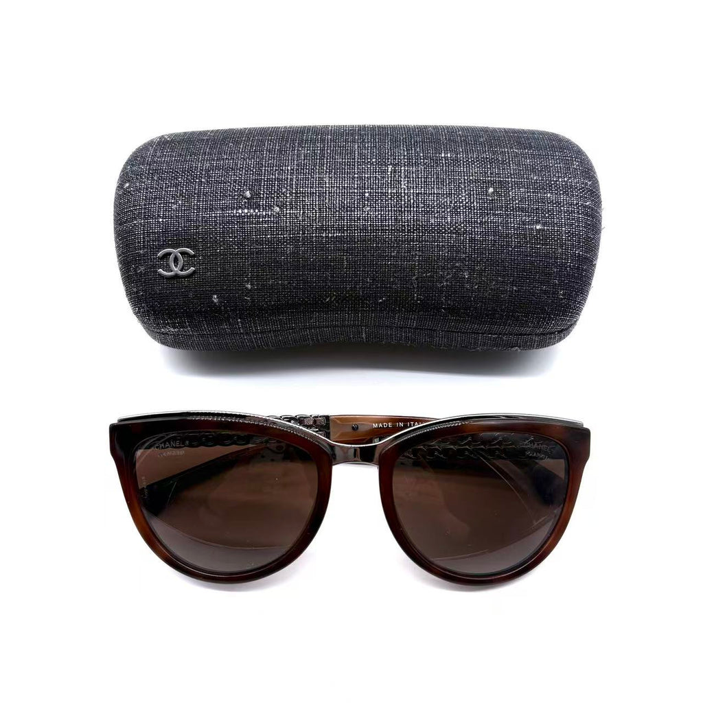 Cat Eye BraidedChain Arms Sunglasses