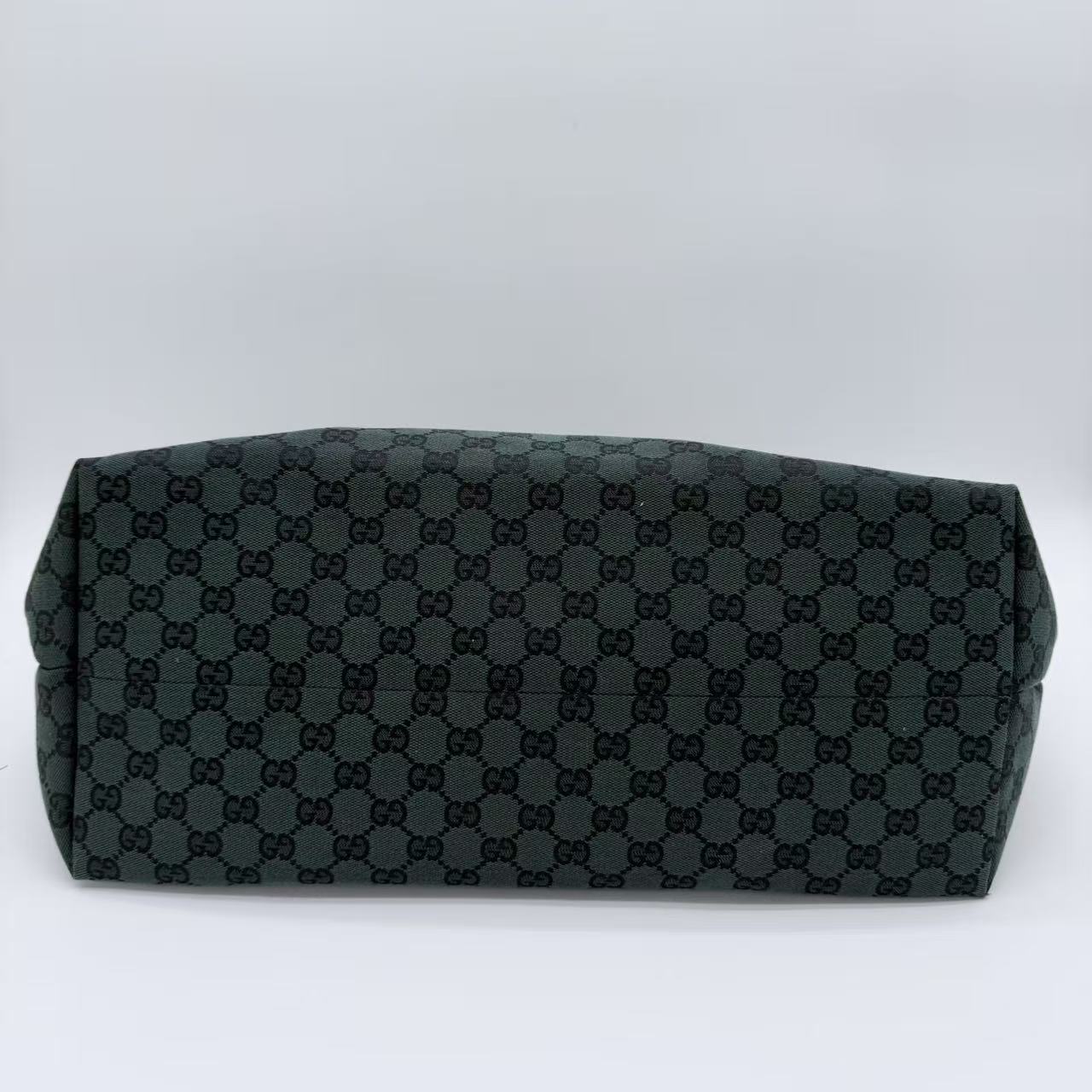Green GG Canvas Tote Dark green