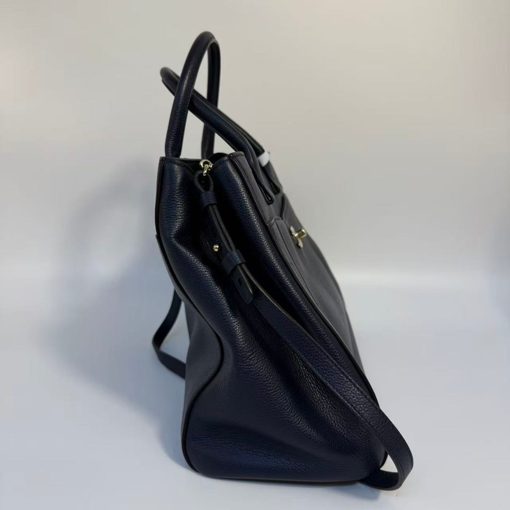 Navy Chanel Medium Caviar Neo Executive Tote Satchel Navy blue twins