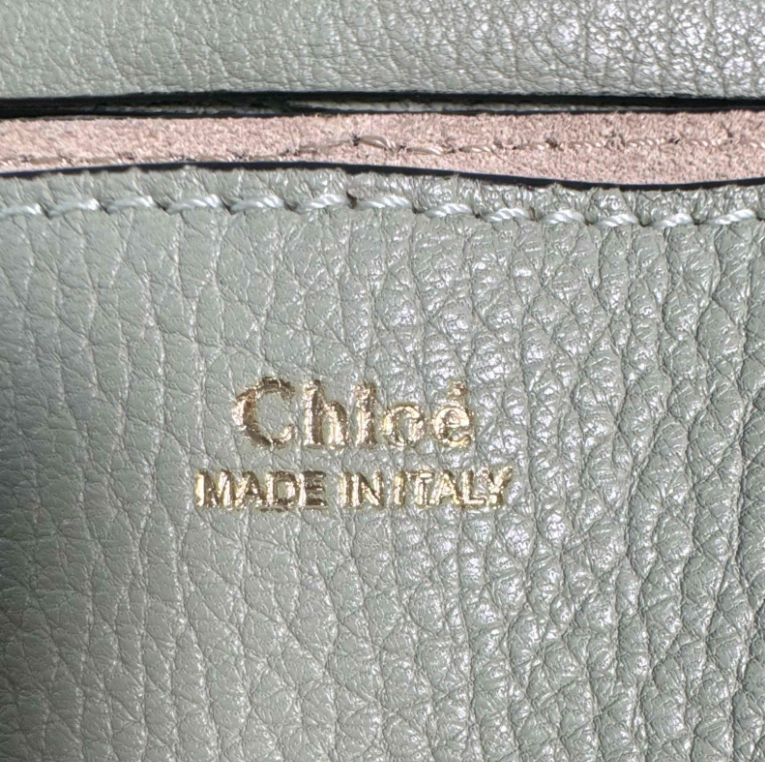 Chloe Green Grained Leather Nano Drew Shoulder Bag B24670