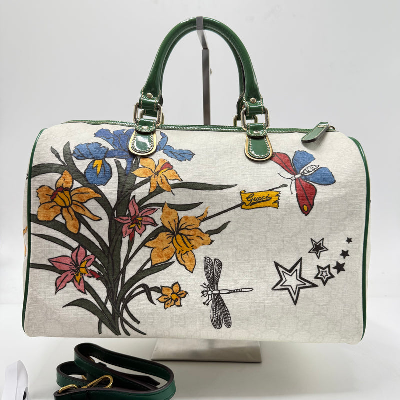 Joy Boston Bag Limited Edition GG Floral Canvas Medium Twins