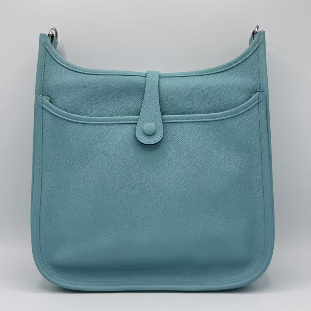 Hermes  Taurillon Clemence Evelyne III PM Bleu Atoll