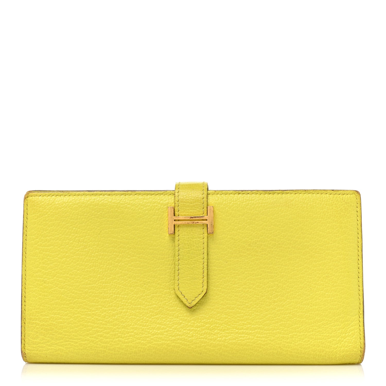 Chevre Mysore Bearn Gusset Wallet Lime - twins