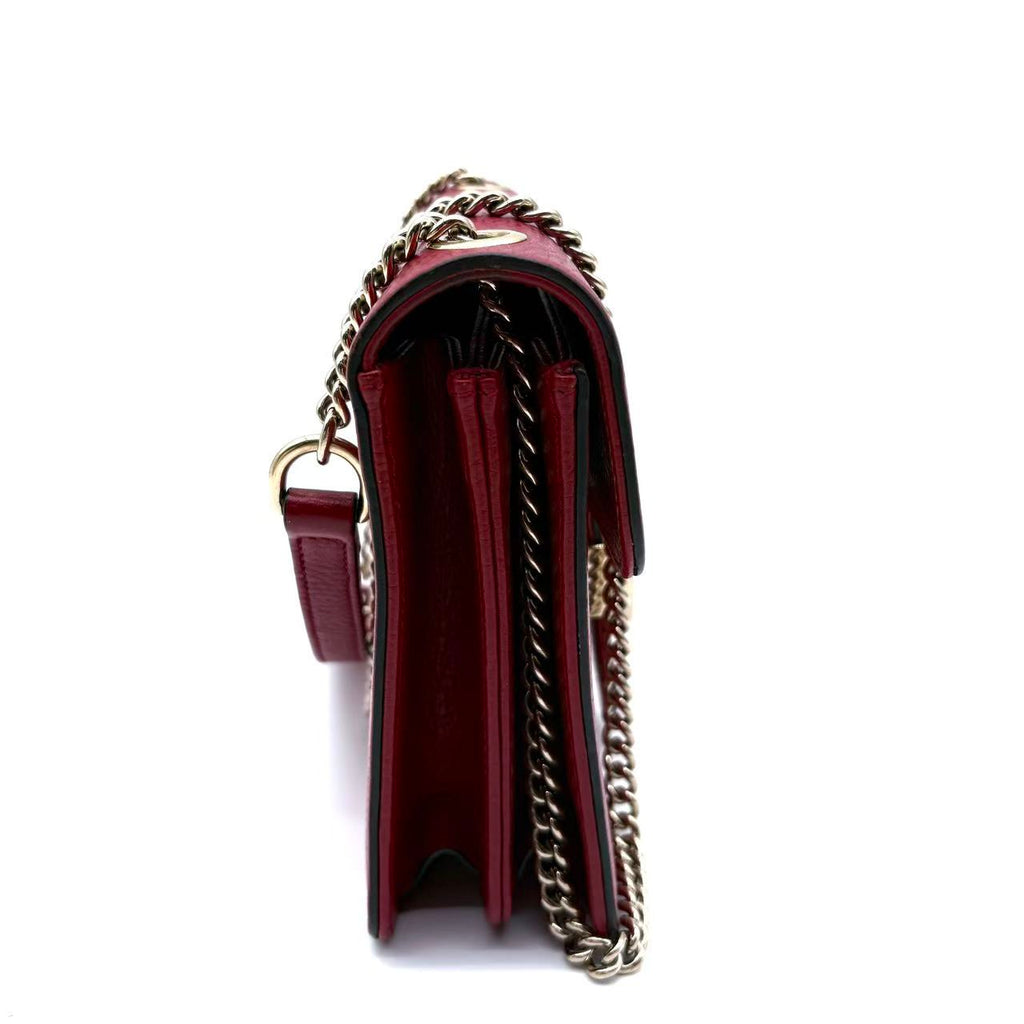 Dollar Calfskin Small Interlocking G Shoulder Bag Red