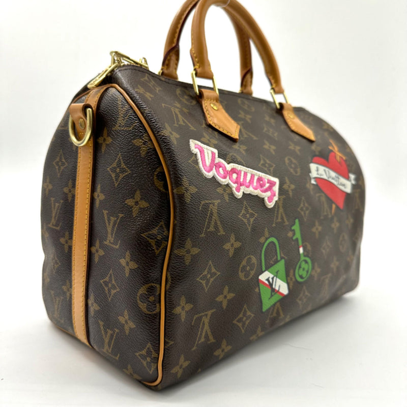 Speedy Bandouliere Bag Limited Edition Patches Monogram Canvas 30