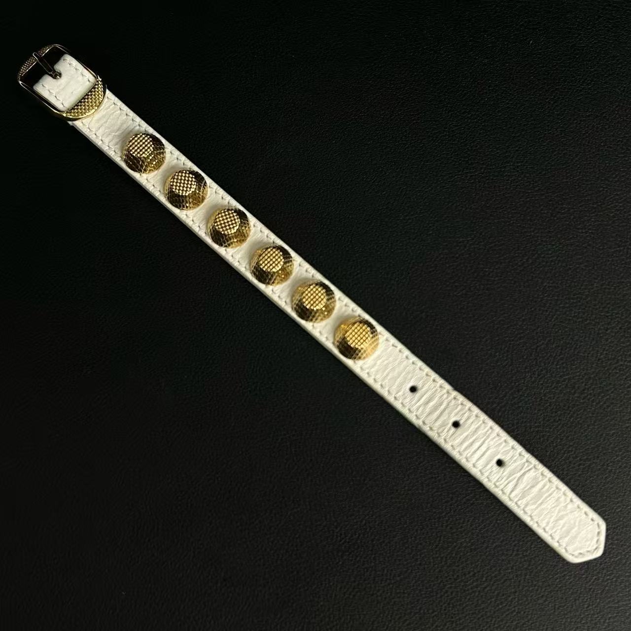 Balenciaga Gold All Over Stud Bracelet Cigare Twins LDJ3748