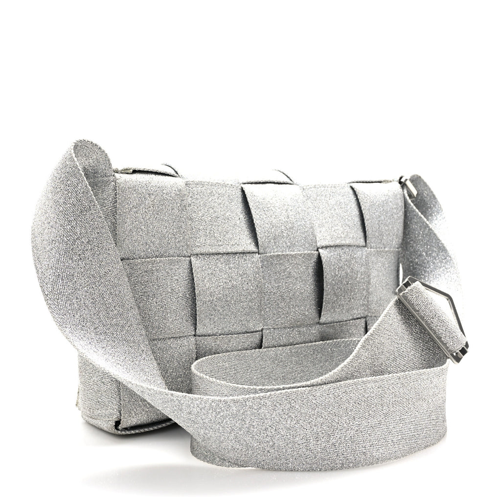 Webbing Maxi Intrecciato Cassette Bag Silver Twins