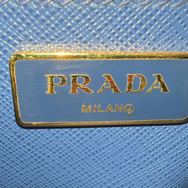 Saffiano Large Galleria Double Zip Tote Bluette B24531