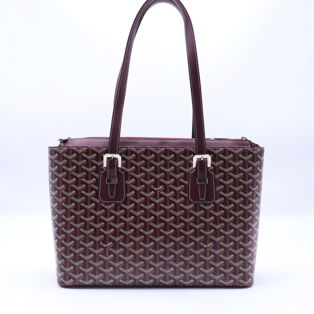 Goyardine Okinawa PM Handbag Tote Burgundy  Twins LDJ4219