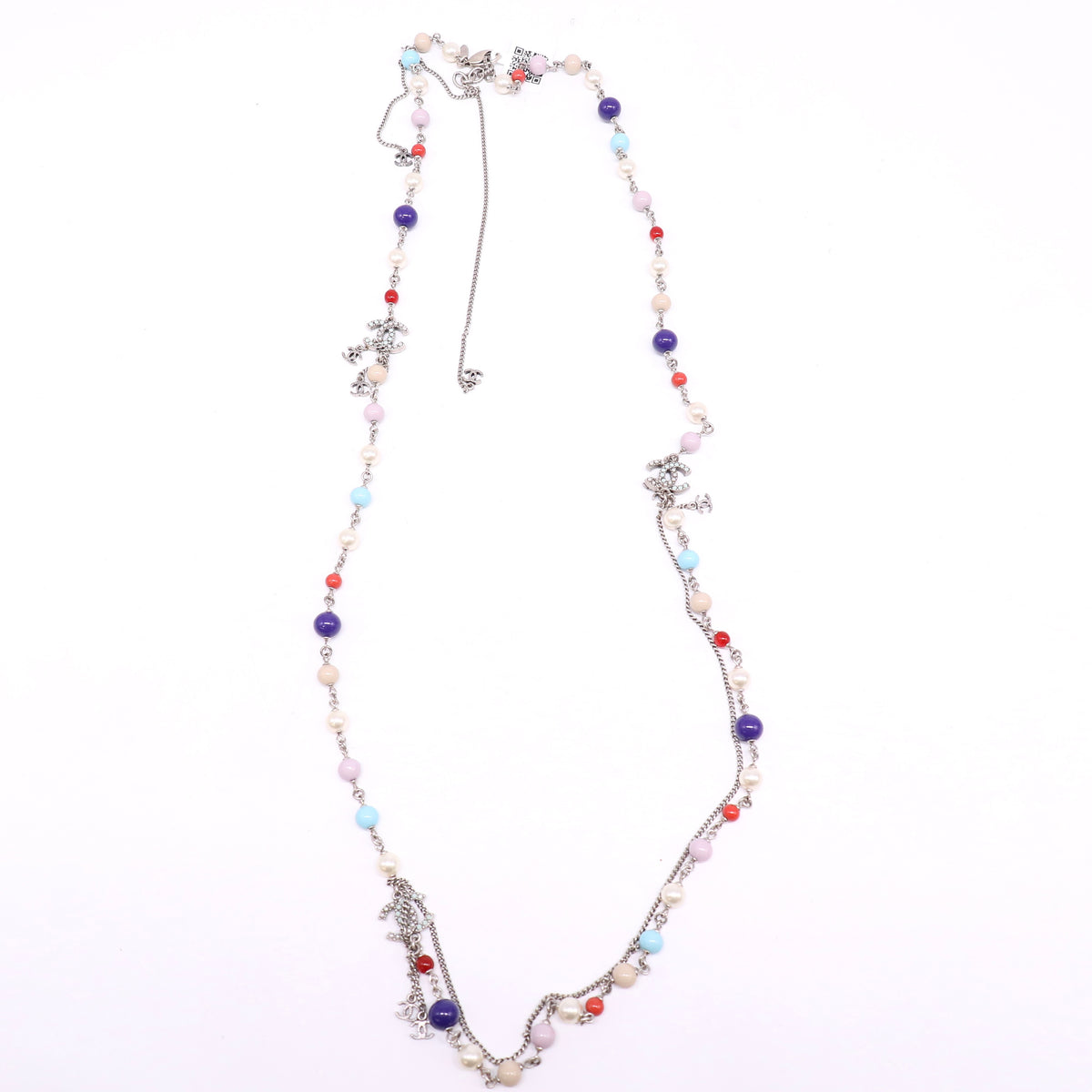 Faux Pearl, Strass & Resin CC Station Necklace Twins LDJ6746