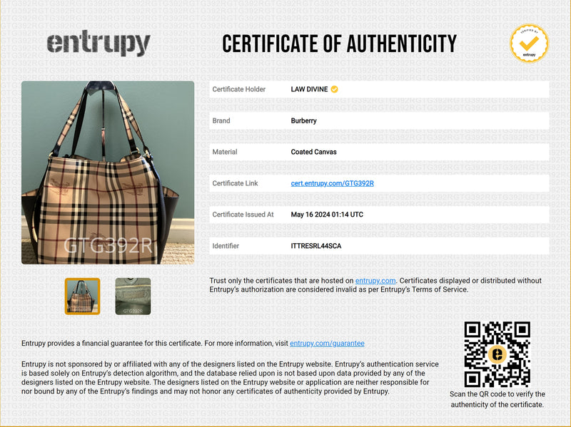 Canterbury Tote Horseferry Check Canvas and Leather Small