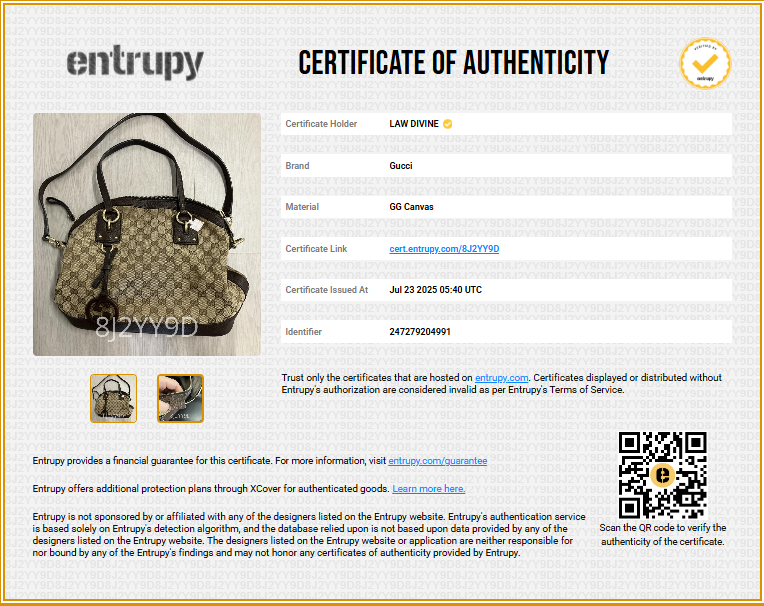 Charm Convertible Dome Satchel GG Canvas with Leather Medium