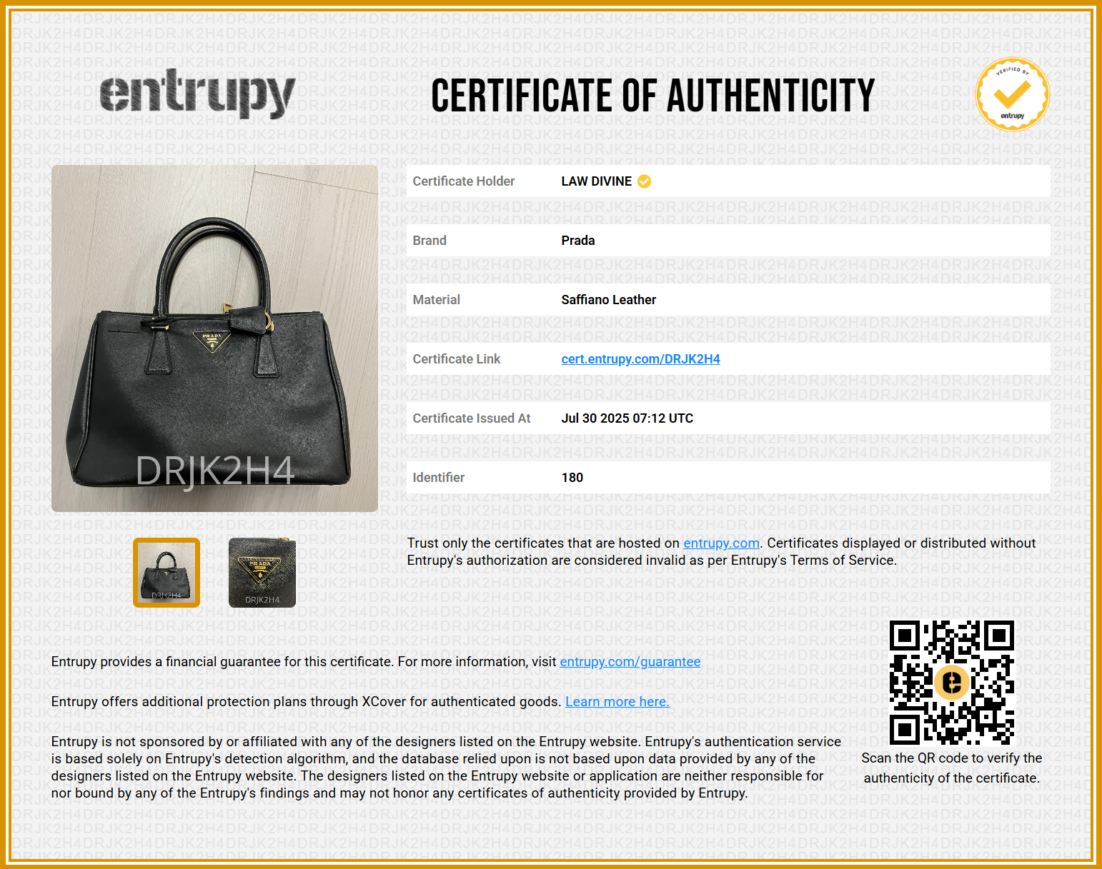 Black Saffiano Lux Galleria Handbag