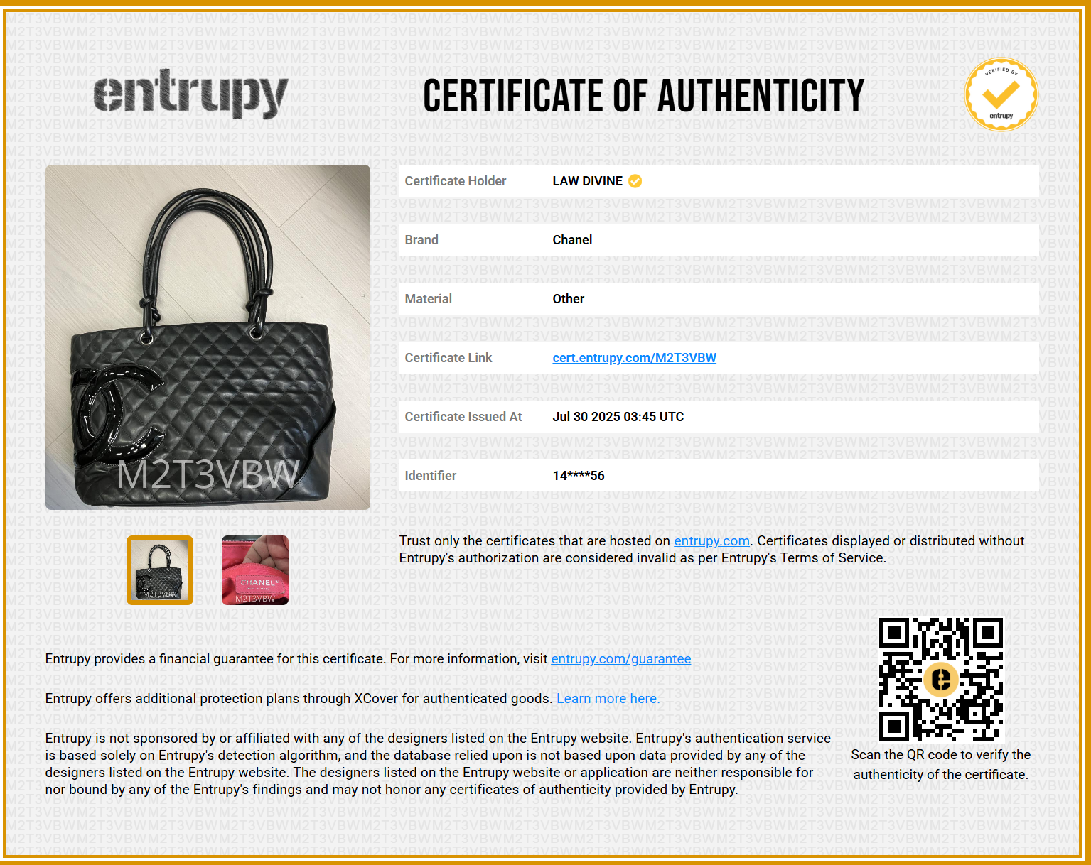 Cambon Tote Quilted Leather Large
