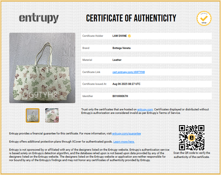 Tote Butterfly Intrecciomirage Intarsio Leather Large