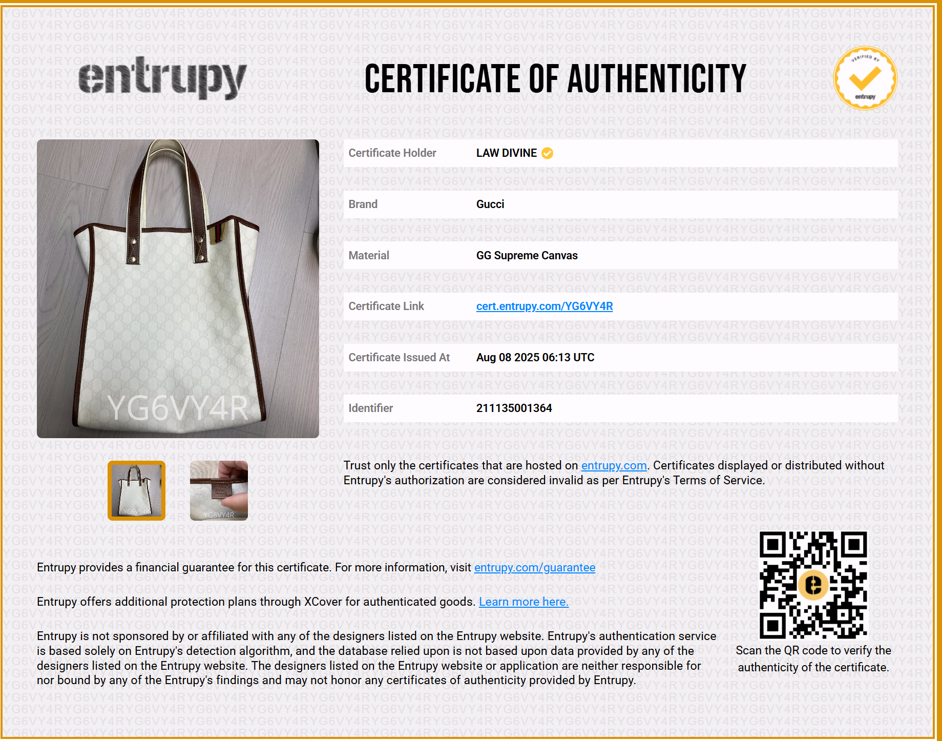 Sac cabas Gucci blanc GG Supreme Web Multicolore