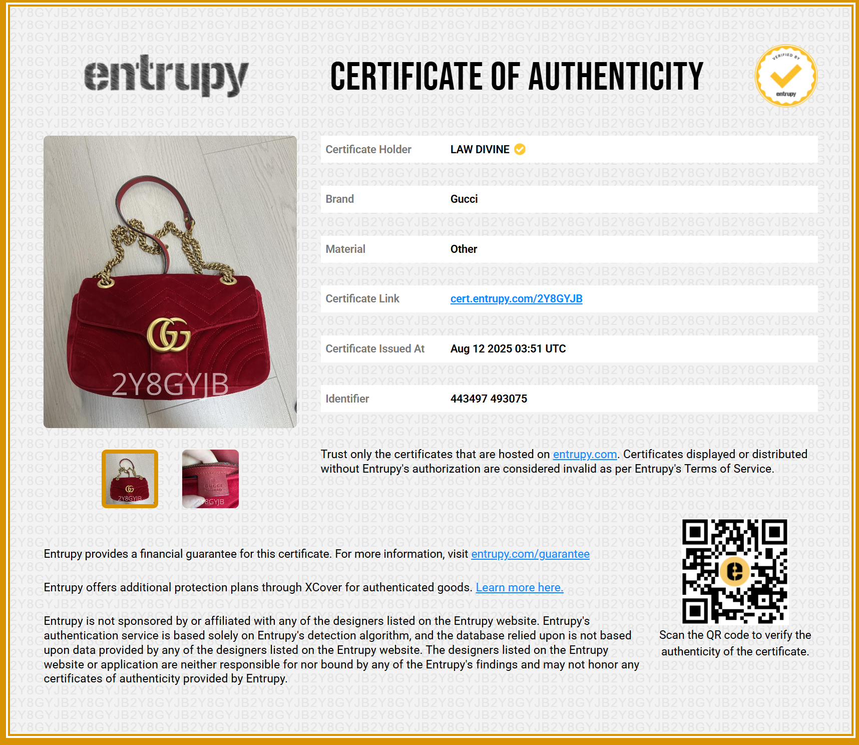 GG Marmont Flap Matelasse Bag Red Velvet