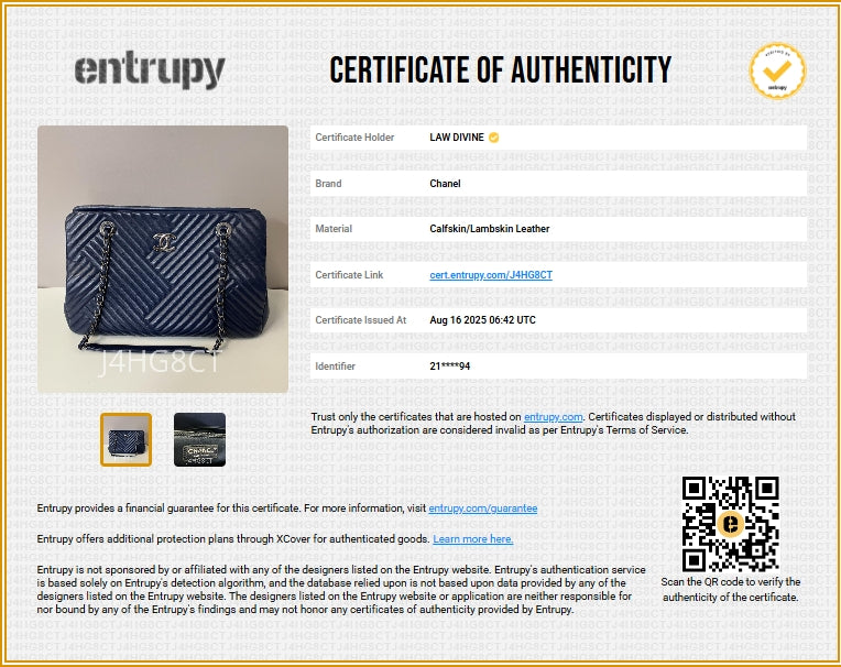 CC Crossing Tote Chevron Lambskin Large