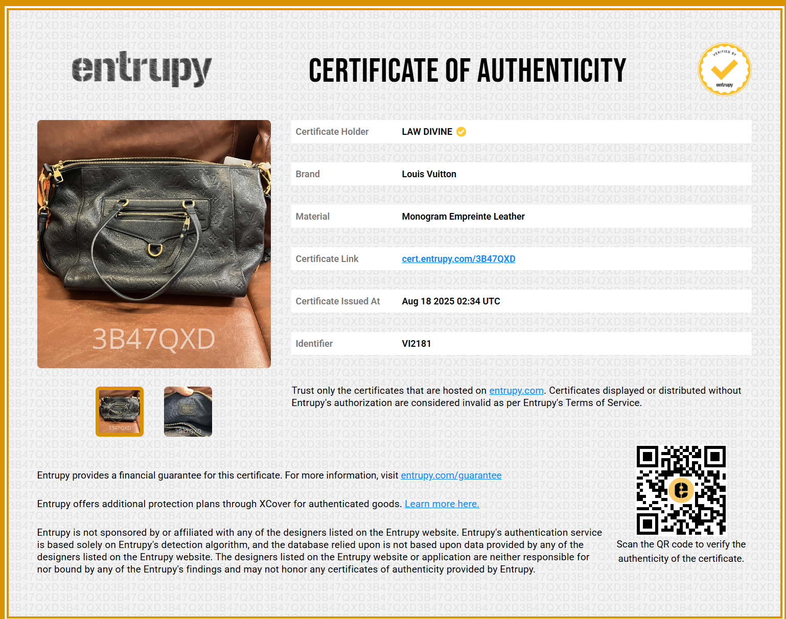 Bleu Infini Monogram Empreinte Leather Lumineuse PM Bag