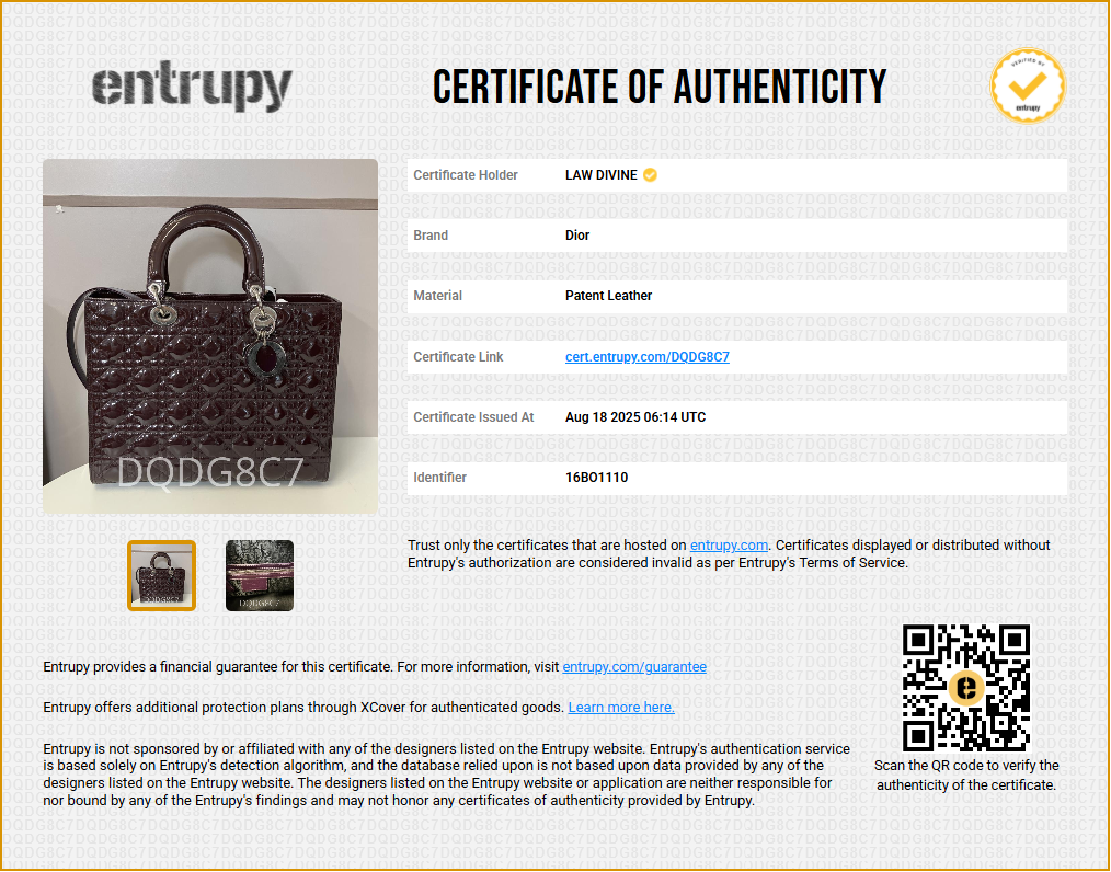 Patent Cannage Large Lady Dior