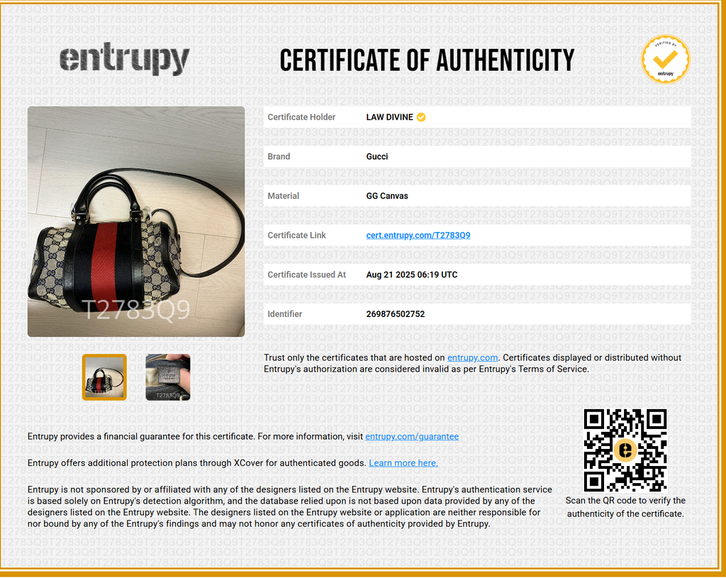 Vintage Web Boston Bag GG Canvas Small twins