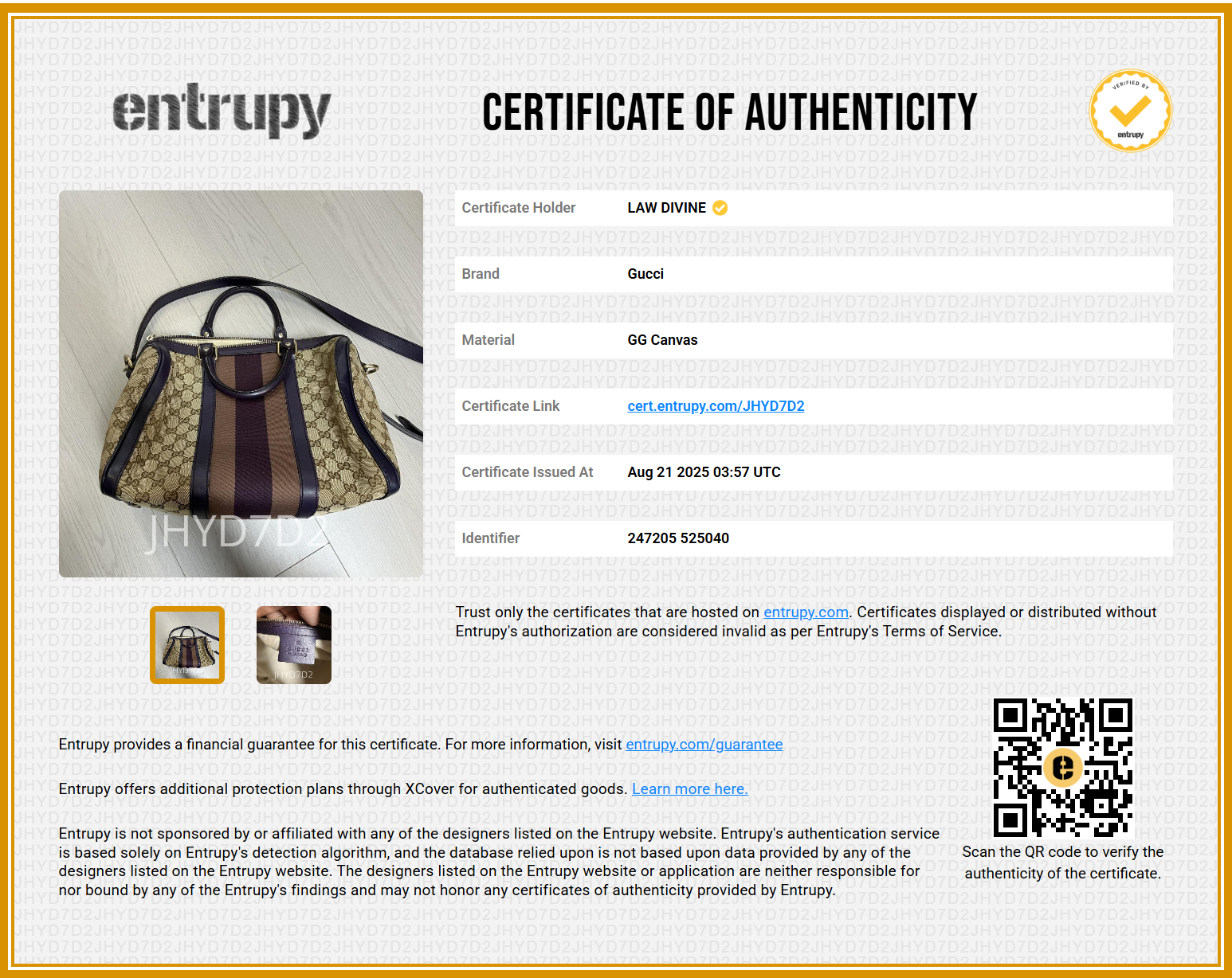 Brown GG Canvas Web Joy Boston Bag Beige twins