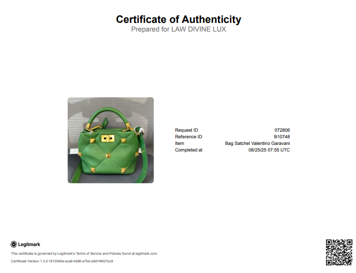 Valentino Green Quilted Leather Small Roman Stud Top Handle Bag Gisel