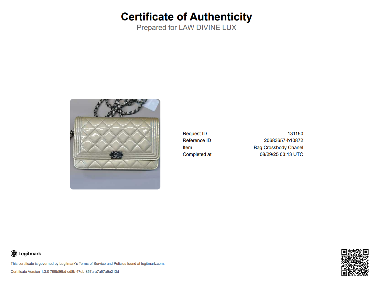 Boy Wallet on Chain Quilted Patent