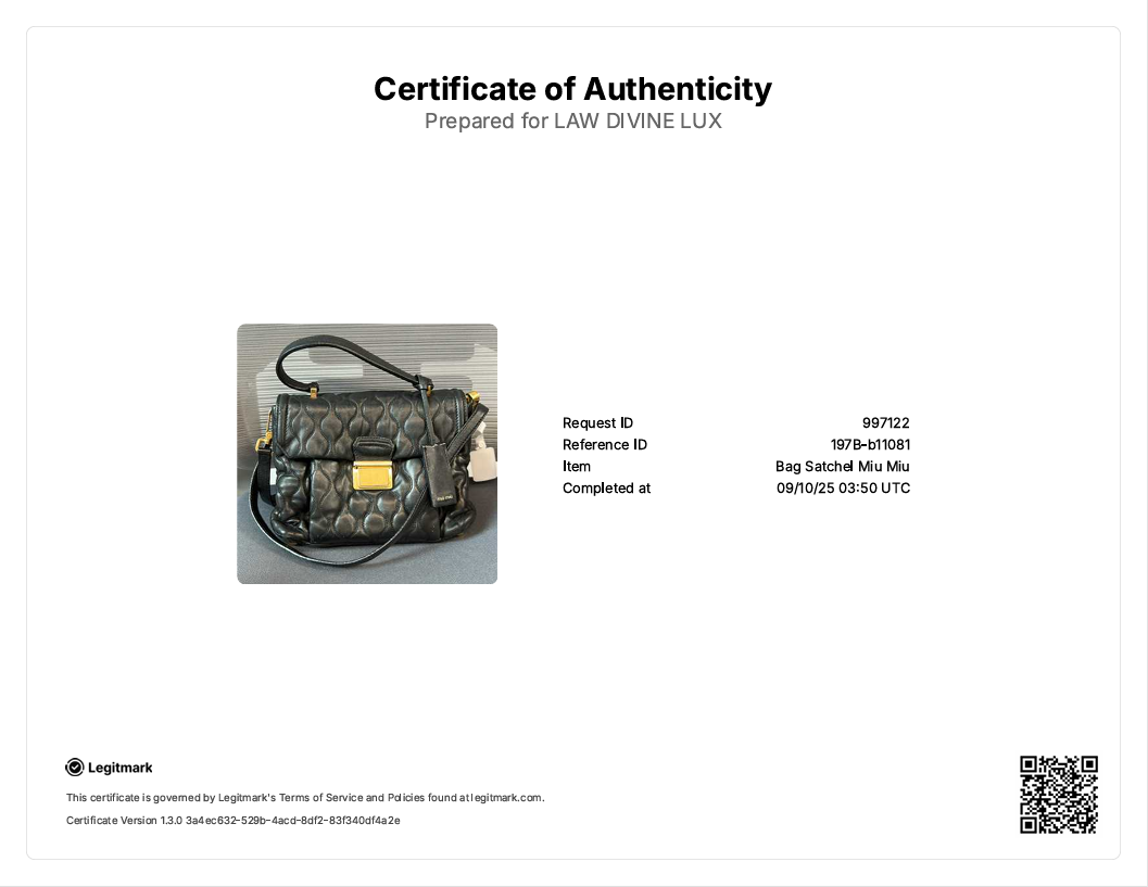 Miu Miu Matelassé 2-way leather bag in black and gold gisel