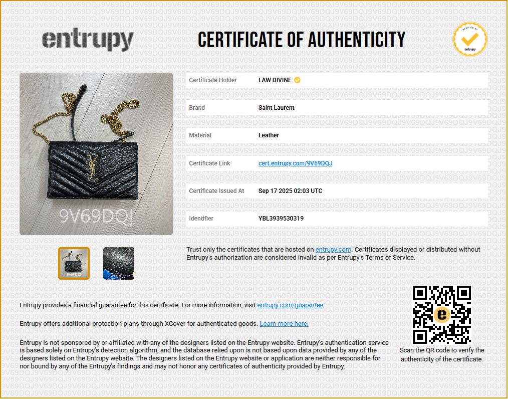 Classic Monogram Wallet on Chain Matelasse Chevron Leather Small