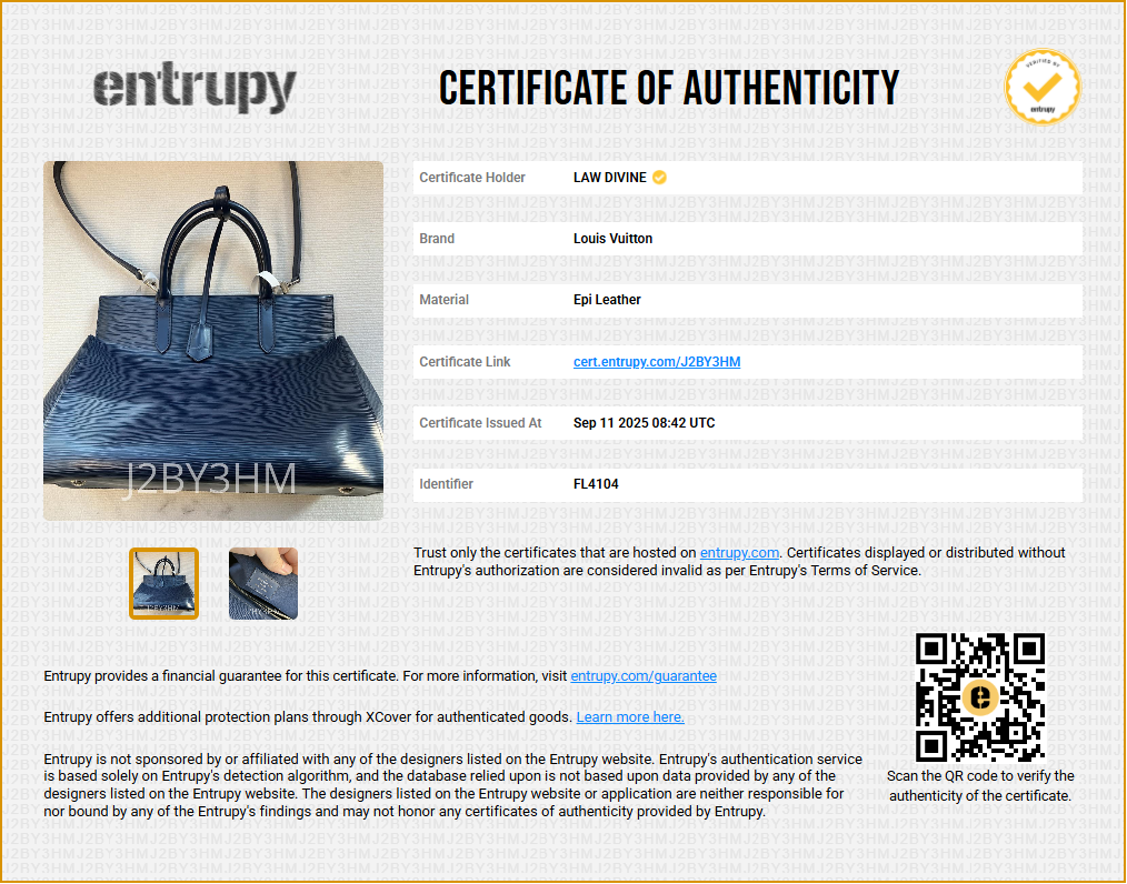 Navy Epi Leather Marly MM Tote Bag
