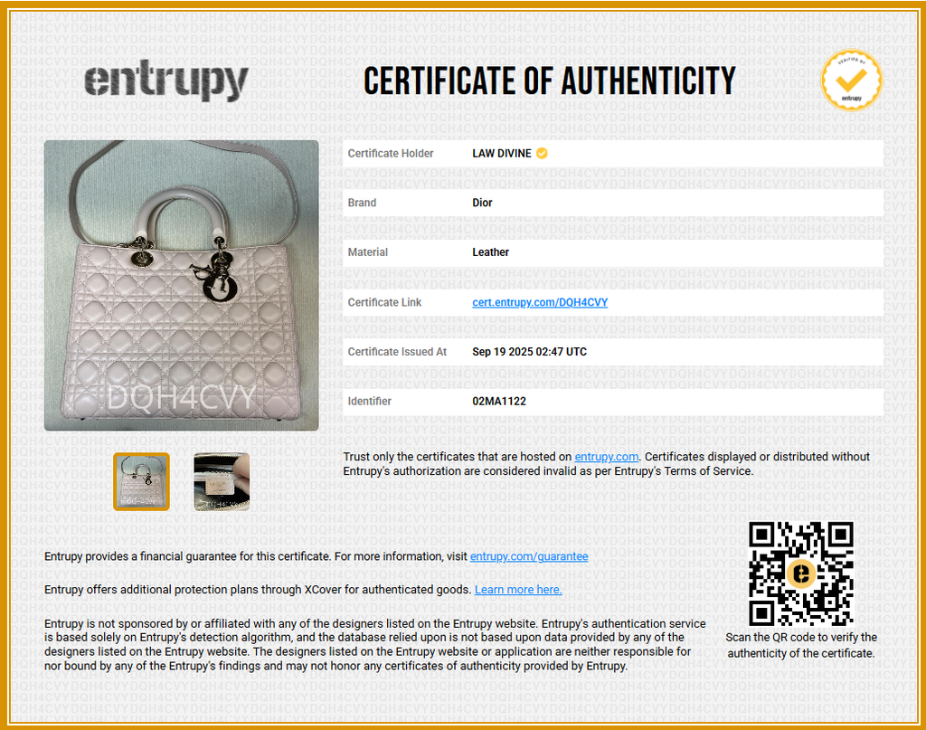 Lambskin Cannage Large Lady Dior Light Pink