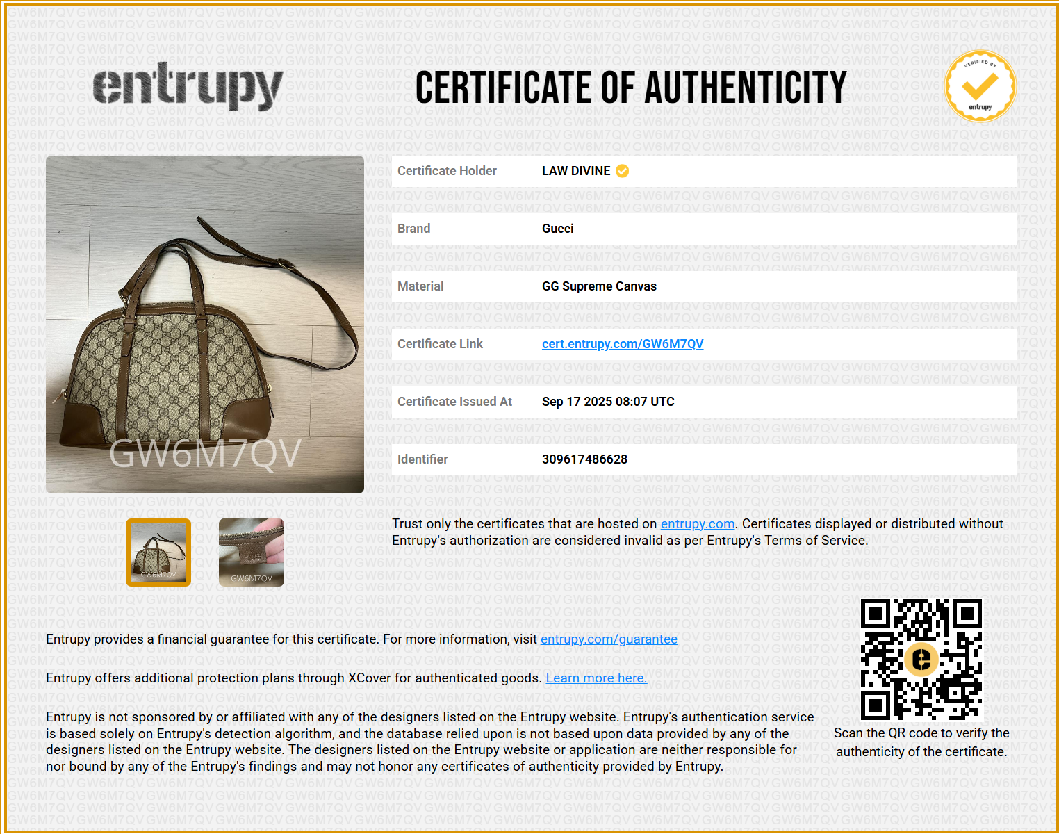 GG Supreme Small Nice Dome Bag