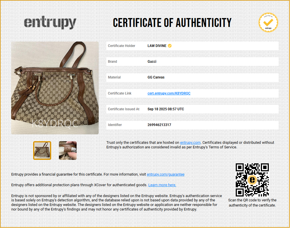 Brown GG Canvas and Leather Bella Tote