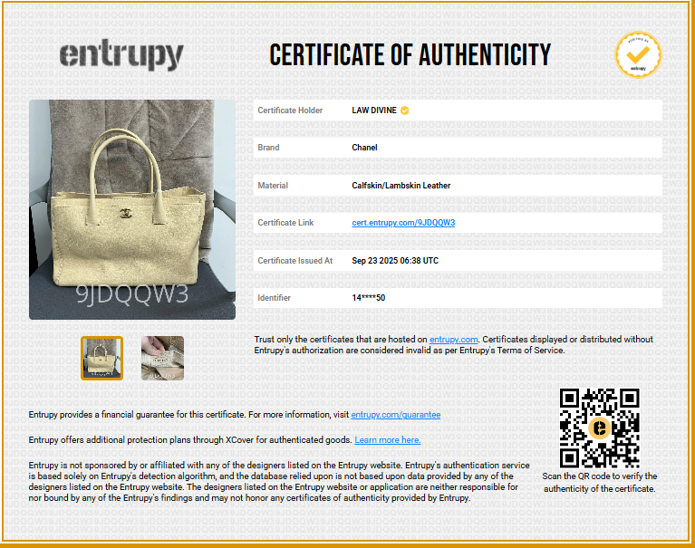 Calfskin Cerf Executive Shopper Tote Beige Clair