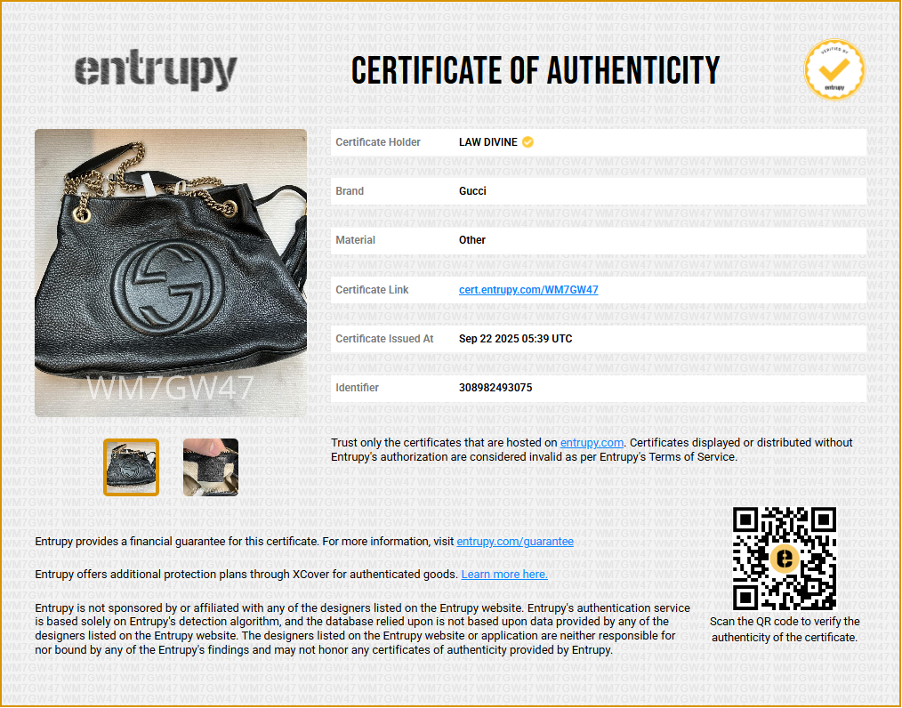 SOHO Black GG Logo Leather Chain Tote Bag Style