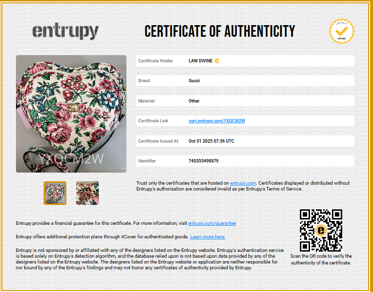 Multicolor Floral Printed Leather Interlocking G Heart Shoulder Bag