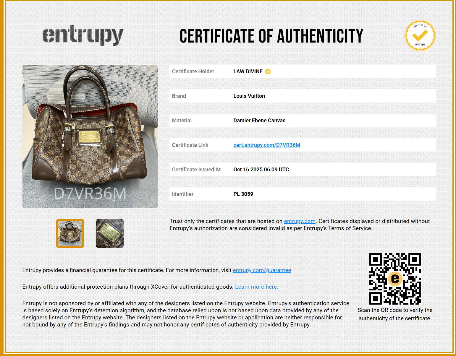 Damier Ebene Canvas Berkeley Bag