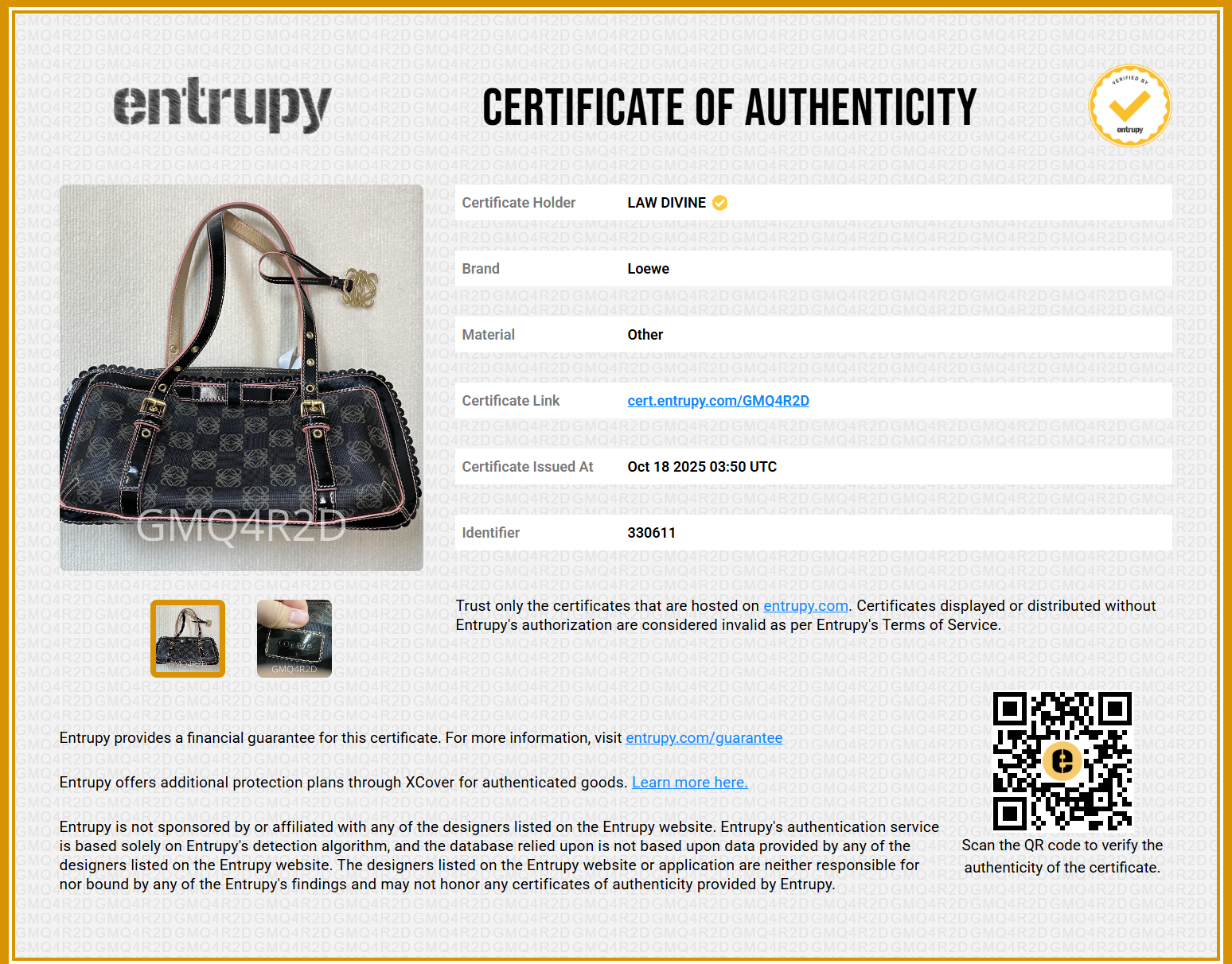 Anagram Hand Bag PVC Canvas Black B11624