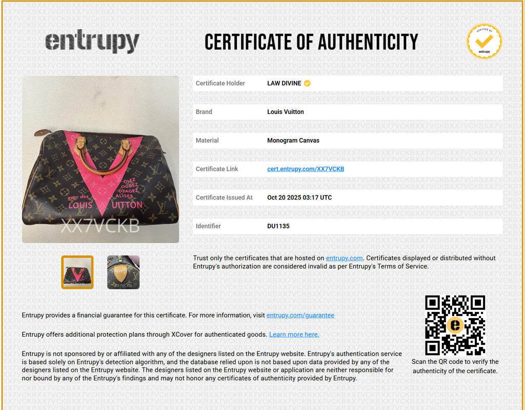 Limited Edition Grenade Monogram V Speedy 30 Bag twins