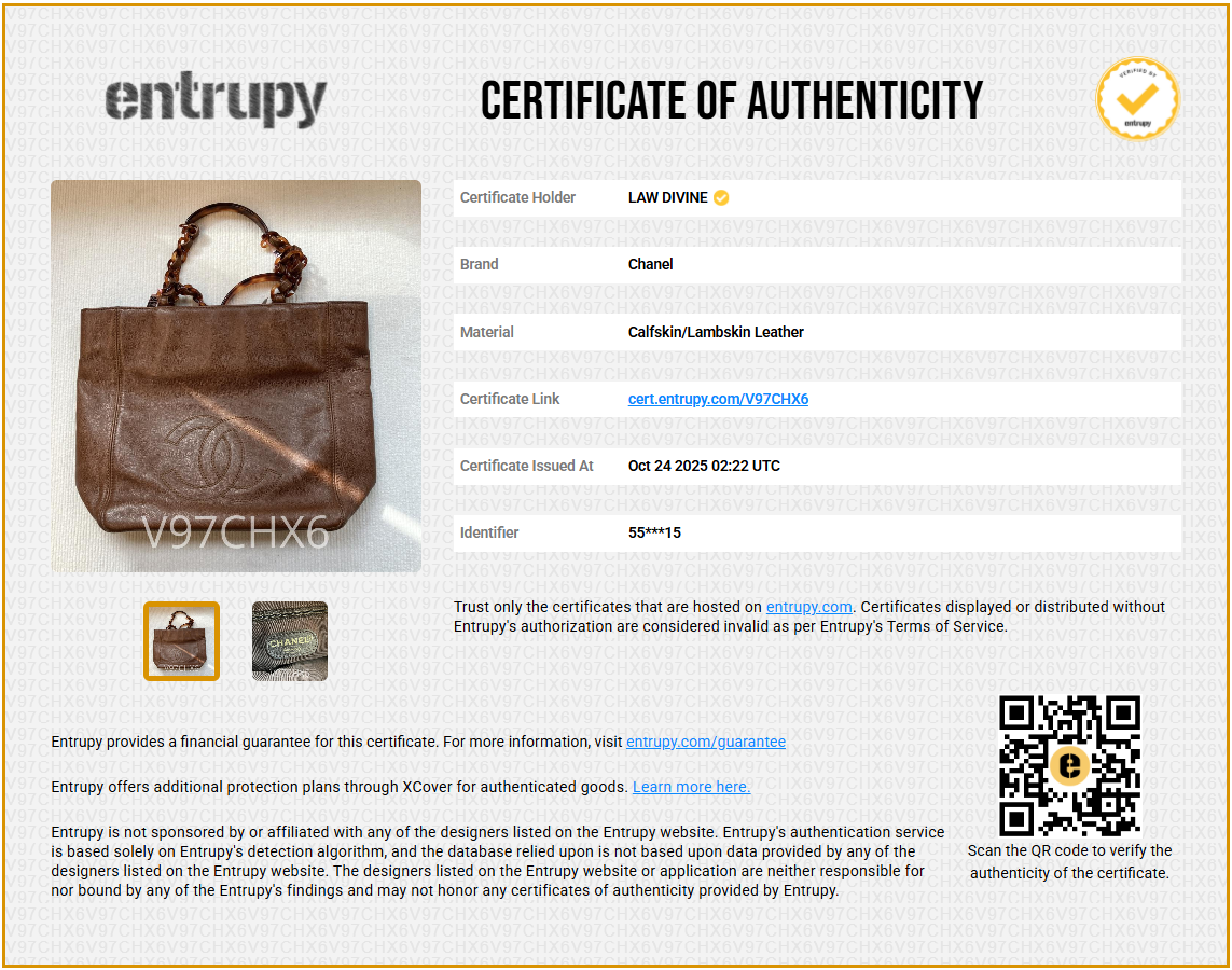 Vintage CC Resin Chain Tote Leather Small