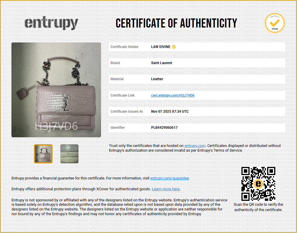 Calfskin Crocodile Embossed Medium Monogram Sunset Powder Pink