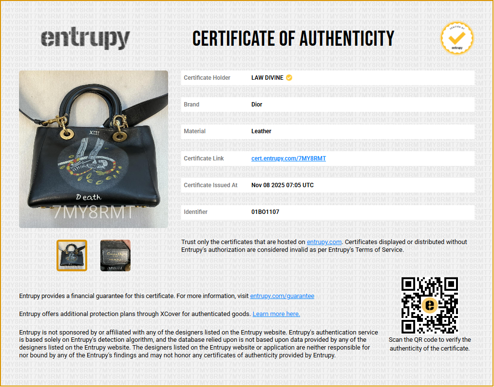 2017 Medium Calfskin Death Tarot Card Lady Dior satchel