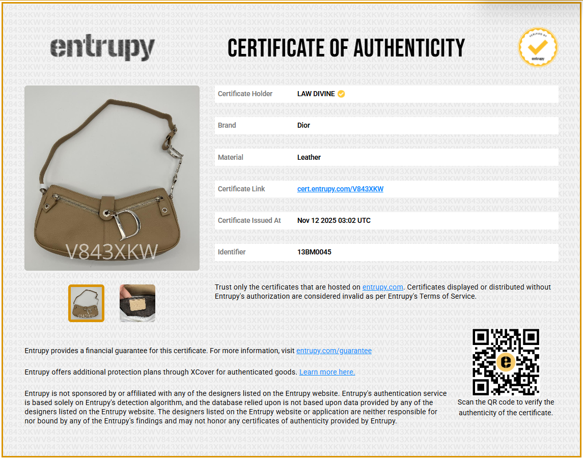 Beige Leather Logo Charm Shoulder Bag