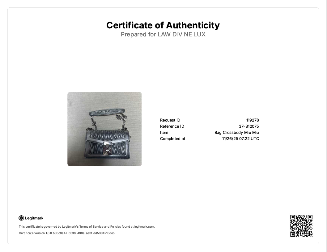 Small Metallic Silver Miu Confidential Matelassé Nappa Leather Bag