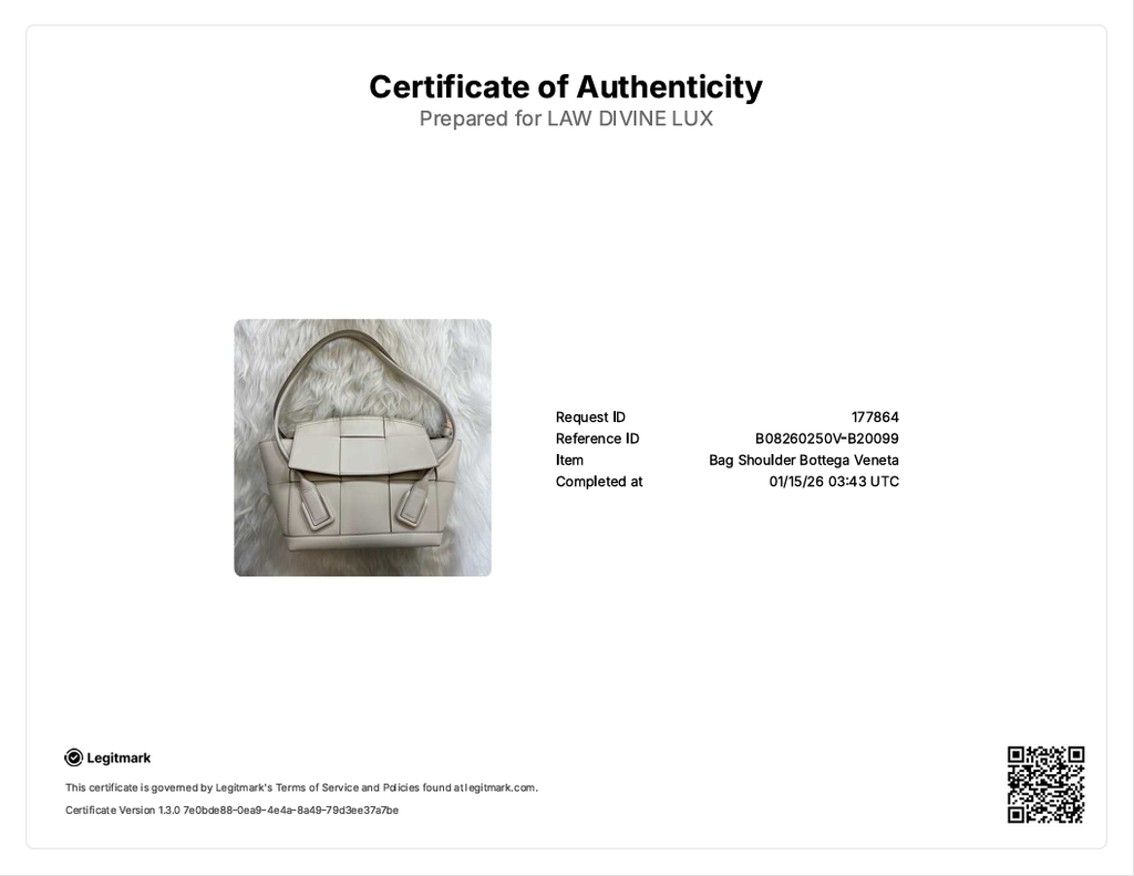 French Calfskin Maxi Intrecciato Small Arco Bianco B20099
