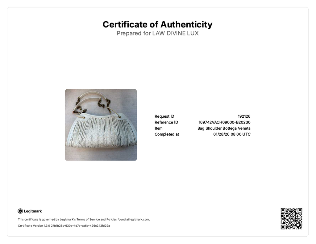 White Pleated Intrecciato Leather Satchel B20230