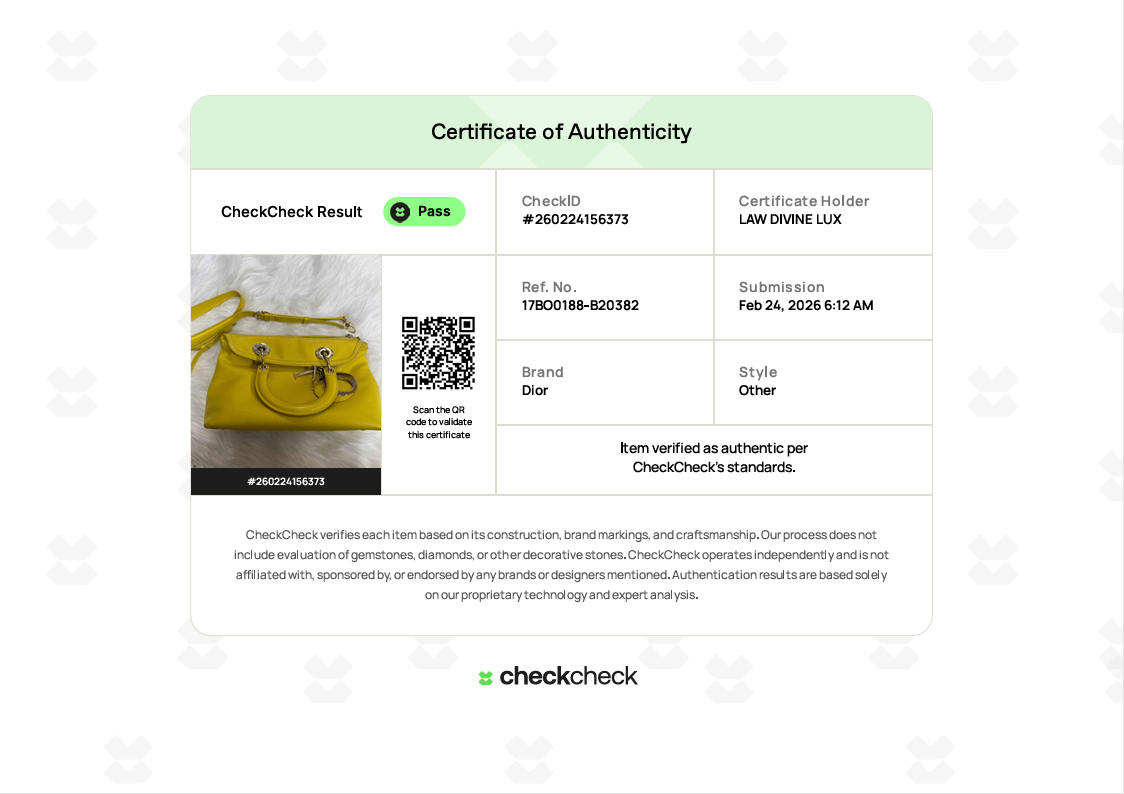 Granville leather handbag Dior Yellow in Leather B20382